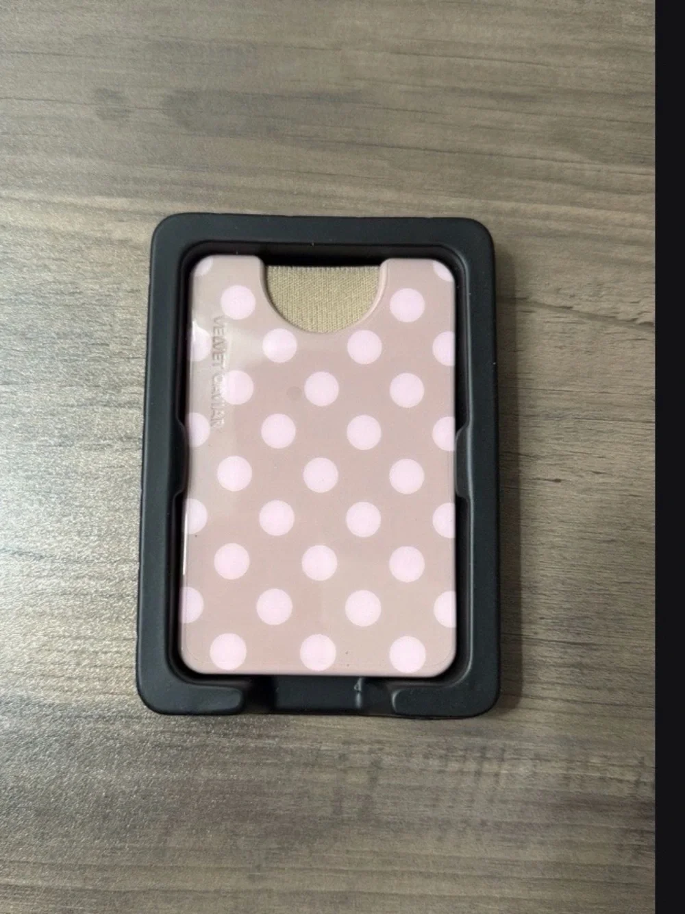 Velvet Caviar Pink Polka Dot Phone Case with Ring and Card Pocket